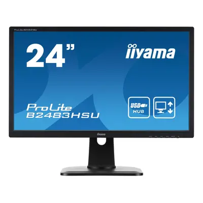 Iiyama B2483HSUB1DP 24In Widescreen LED Monitor -DP DVI VGA