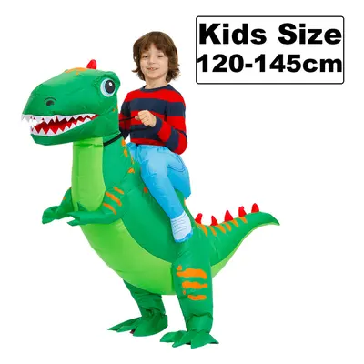 (Kids size 120-145cm, W) Adult Kids Dinosaur Inflatable Costume Clown Dress Suit Anime Halloween