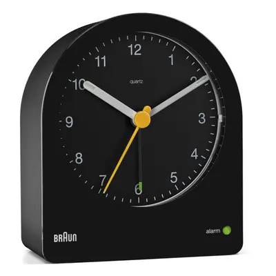 Braun Classic Analogue Alarm Clock, Snooze and Continuous Backlight, Black, BC22B