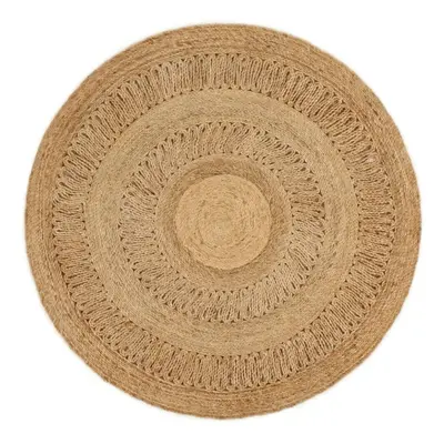 (120 cm) vidaXL Area Rug Hand-braided Jute Round Handmade Floor Mat Carpet Multi Sizes