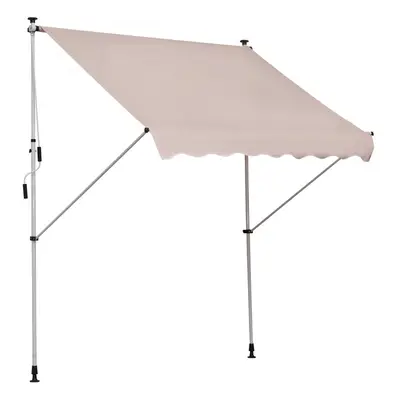 Outsunny 2x1.5m Manual Retractable Patio Awning Floor- to-ceiling Shade Beige