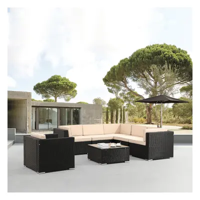 AREBOS Polyrattan garden furniture garden set lounge set seating group black Porto