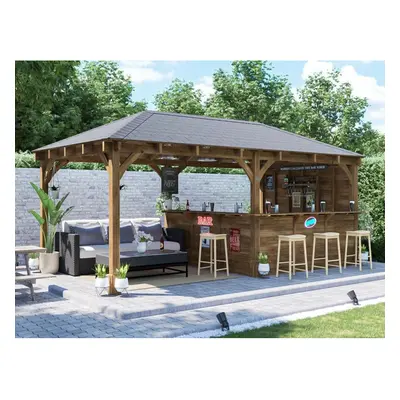 Dunster House Garden Bar 6m x 3m Wooden Outdoor Pub Shed Leviathan Side Wall