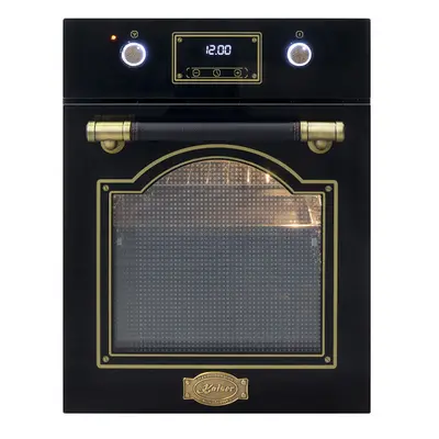 Kaiser Art Deco Narrow Electric Oven | 45cm Wide Black Built-In Oven