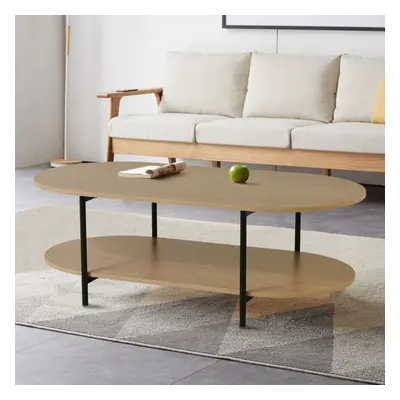 Double-Tier Oval Shape Coutertop Coffee Table