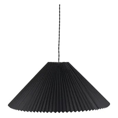 ValueLights Akira Black Pleated Single Drop Ceiling Light & LED Bulb