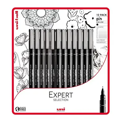 uni-ball PIN Fineliners, Black Fine Tipped Writing Pens, Water and Fade-Resistant Ink, Ideal for