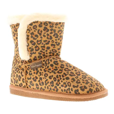 (Multicoloured, (Adults')) Hush Puppies Ashleigh Womens Leather Slipper Boots leopard UK Size