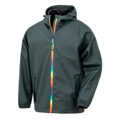 (XS, Black Olive) Result Genuine Recycled Mens Prism PU Waterproof Jacket