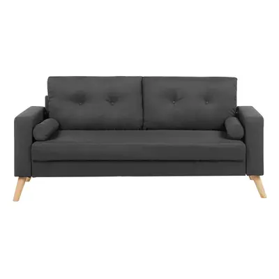 2 Seater Fabric Sofa Dark Grey KALMAR