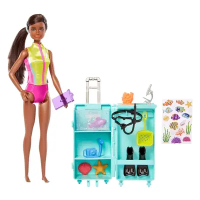 Barbie Dolls & Accessories, Marine Biologist Doll (Brunette) & Mobile Lab Playset With 10+ Piece