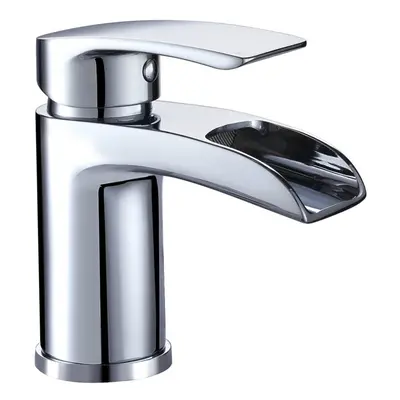 Hapilife Stunning Waterfall Bathroom Basin Monobloc Solid Brass Hot Cold Mixer Tap