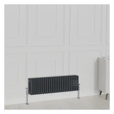 (300x1190mm-3 Column, Anthracite) NRG Traditional Radiator Horizontal Vertical Cast Iron Style D