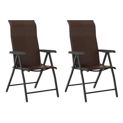 (brown, pcs) vidaXL Folding Garden Chairs Foldable Outdoor Chair Lounge Chair Poly Rattan