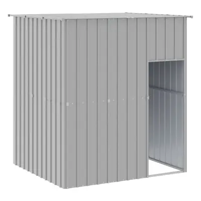 (light grey) vidaXL Dog House Dog Kennel with Roof Dog Cage Light Grey Galvanised Steel