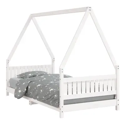 (white, x cm) vidaXL Kids Bed Frame Bedstead Wooden Bed Base White 90x200 cm Solid Wood Pine