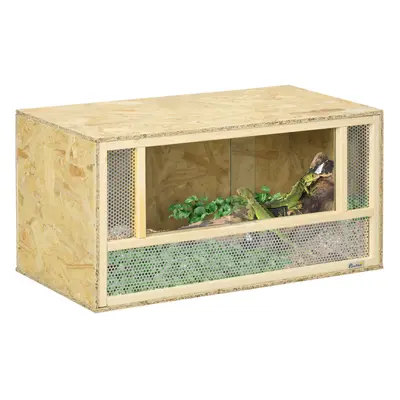 PawHut 80cm Reptile Terrarium Vivarium w/ Glass Sliding Doors, Breathable Mesh