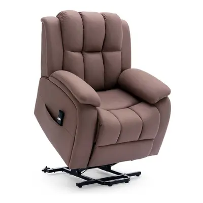 (Mocha) BROOKLINE ELECTRIC FABRIC SINGLE MOTOR RISER RECLINER LIFT MOBILITY TILT CHAIR