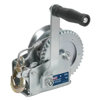 Geared Hand Winch with Cable - 540kg Capacity - Hardened Steel - Manual Break