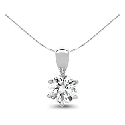 Jewelco London Ladies Solid 18ct White Gold Claw Set Round G SI1 0.2ct Diamond Solitaire Charm P