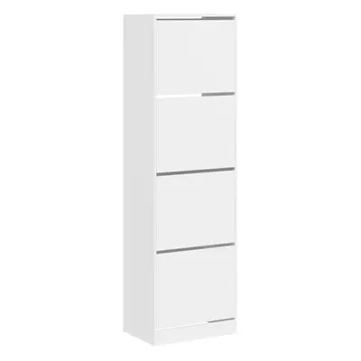 (white, x x cm) vidaXL Shoe Cabinet with Flip-Drawers Shoe Storage Shelf Shoe Rack Cupboard