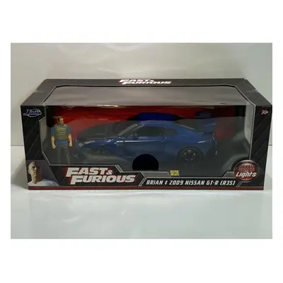 Fast and Furious Brians Nissan GTR Figure and Working Lights 1:18 Jada