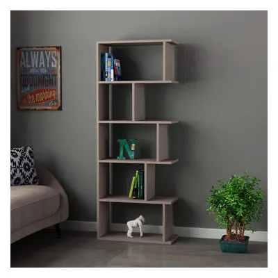 FWStyle Modern Design Bookshelf Shelving Unit Mocha Grey Scratch Resistant