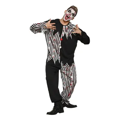 (M/L (50/52)) Sad bloodied clown costume for adults