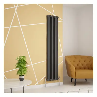 (1800 x 380mm Double, Anthracite) PlumbGalaxy Traditional-Style Cast Iron Radiator