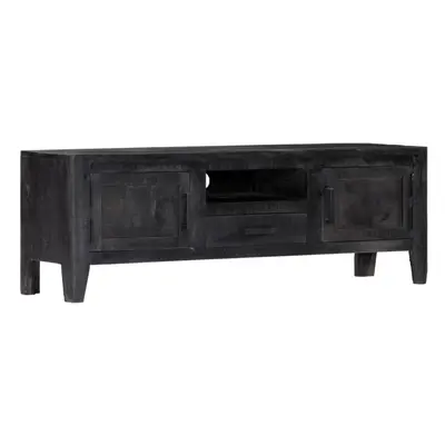 vidaXL Solid Mango Wood TV Cabinet Black Lowboard Stereo Cabinet Sideboard