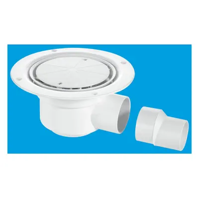 McAlpine TSG50WH 50mm Water Seal Trapped Gully, Clamp Ring and Cover Plate, 2" Horizontal Outlet