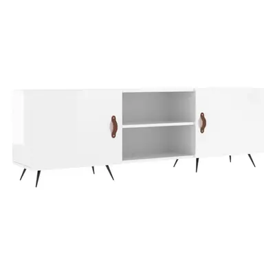 (high gloss white) vidaXL TV Cabinet TV Unit Sideboard Media Console Smoked Oak Engineered Wood