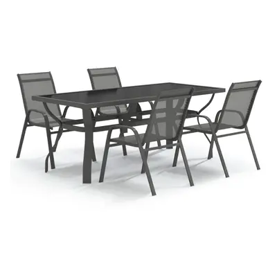 (grey and black, cm table length) vidaXL Garden Dining Set Multi Colours 5/7/9 Piece cm/180 cm T