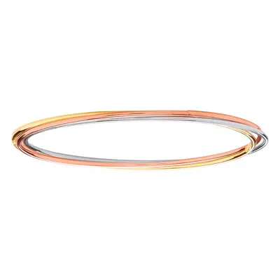 Jewelco London Ladies Rhodium Yellow & Rose Gold-Plated Sterling Silver Russian Wedding Bangle B