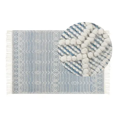 Wool Area Rug x cm Blue ORHANELI