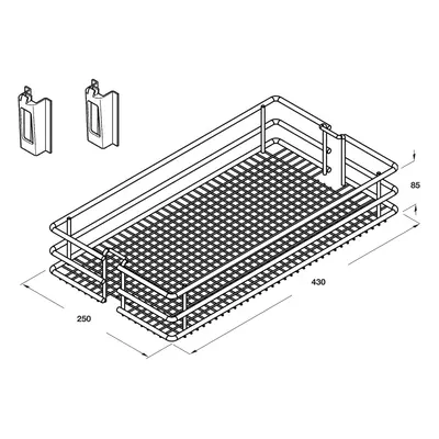 Spare Wire Storage Basket Mesh Chrome for Pull Out Larder Unit