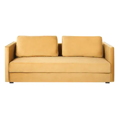 Velvet Sofa Bed with Storage Yellow EKSJO