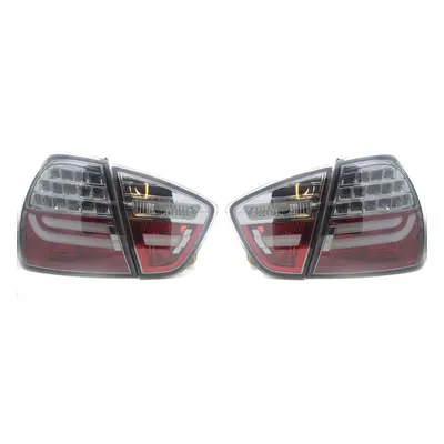 Back Rear Tail Lights For BMW E90 Saloon Black Smoked LED Lightbar