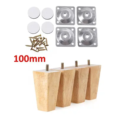 (10cm) 4pcs Square Inclined Wooden Furniture Feets Legs Set For Sofa Cabinets Table