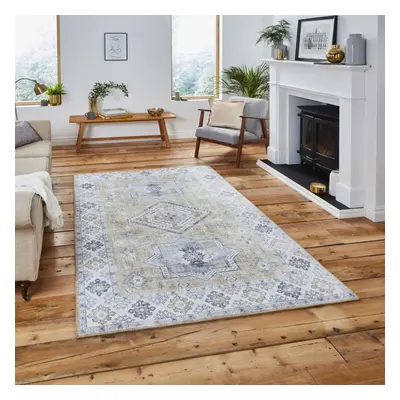 (180x270cm) Topaz G4705 Rugs in Gold High Dense Soft Distressed Mats