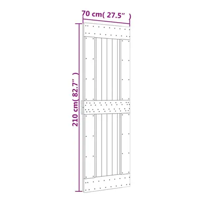 (plain design, x cm) vidaXL Solid Pine Wood Door Porch Wooden Sliding Entrance Door Home Front D