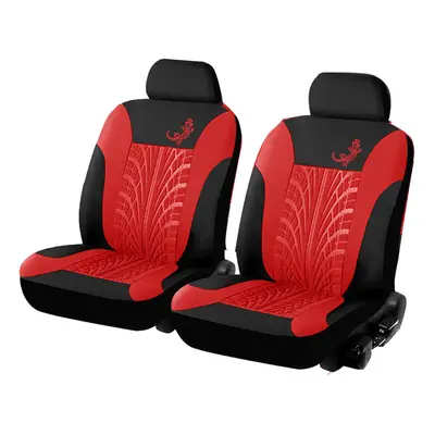 (Red, Pcs) 4PCS/9PCS Car Front Seat Cover Fabric Cases Protector with Tire Track Detail Styling 