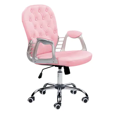 Office Chair Faux Leather Pink PRINCESS