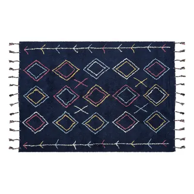 Cotton Area Rug x cm Black CORUM