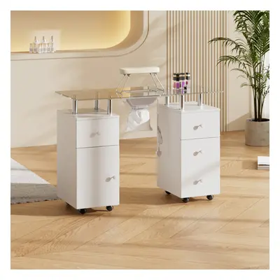 Professional Mobile Manicure Table on Wheels with Dust Collector