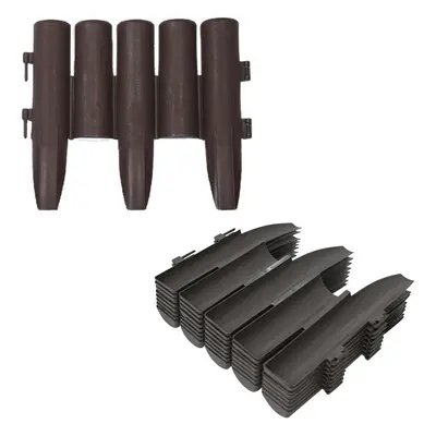 (7 Pack) KCT Brown Palisade Wood Effect Garden Border Edging