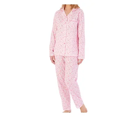 (Pink, UK 10/12) Slenderella Womens Ditsy Floral Cotton Jersey Pyjamas