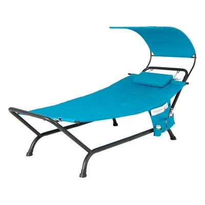 Outdoor Hammock Bed with Canopy Patio Hanging Chaise Lounge Chair