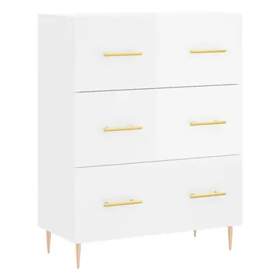 vidaXL Sideboard Storage Cabinet Cupboard High Gloss White Engineered Wood