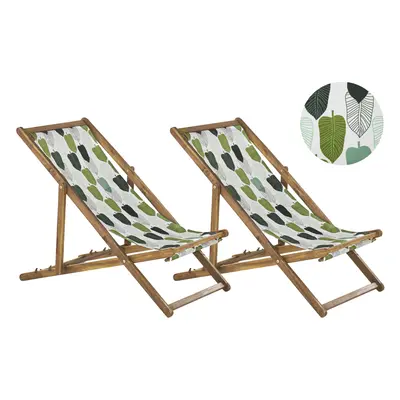 Sun Lounger Wood Light Brown ANZIO